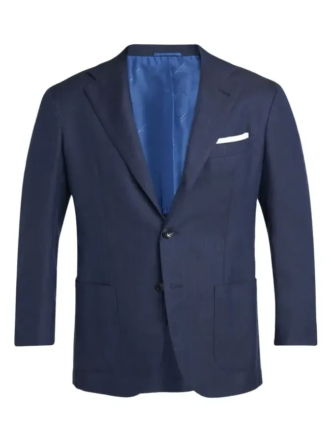 Kiton Men's Micro-Herringbone Single-Breasted Sport Coat
