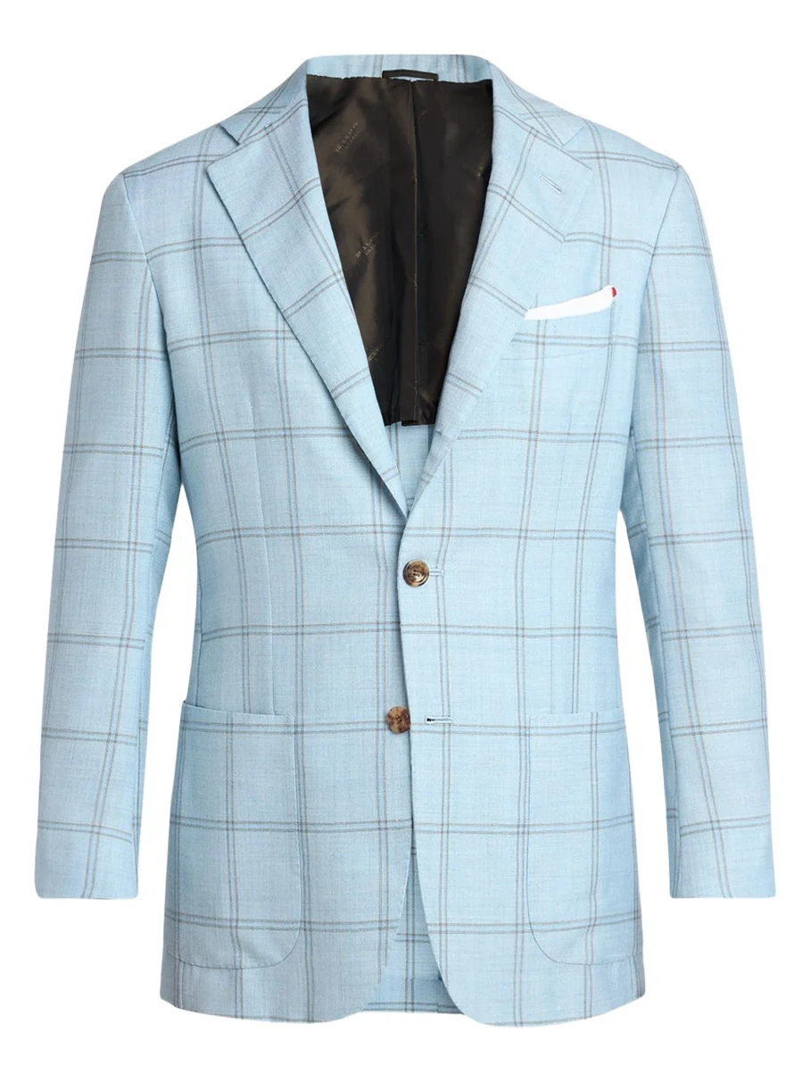 Men's Windowpane Check Cashmere and Linen Sport Coat Men's Windowpane Check Cashmere and Linen Sport Coat