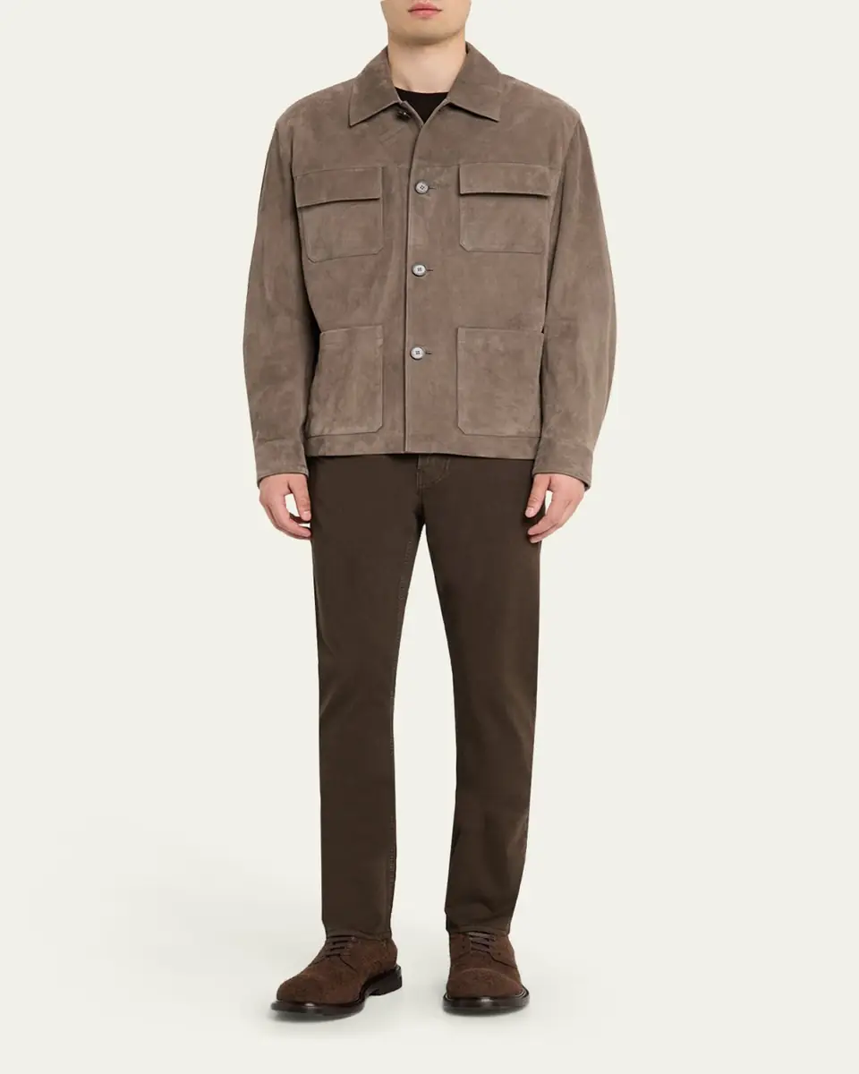 Frame Men's Taupe Suede Chore Coat | Thumbnail 2 Frame Men's Taupe Suede Chore Coat | Thumbnail 2