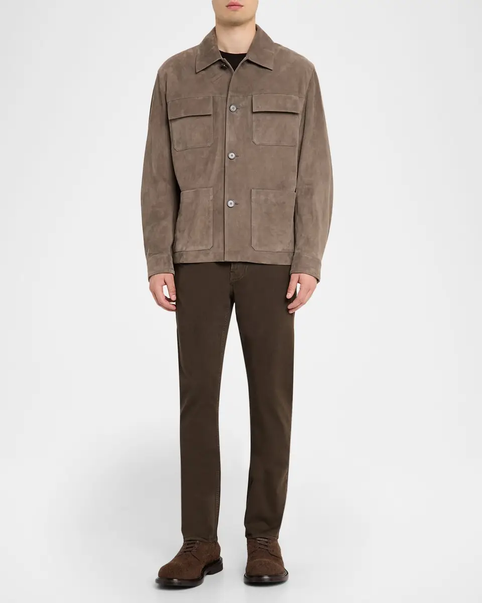 Frame Men's Taupe Suede Chore Coat | Thumbnail 6 Frame Men's Taupe Suede Chore Coat | Thumbnail 6