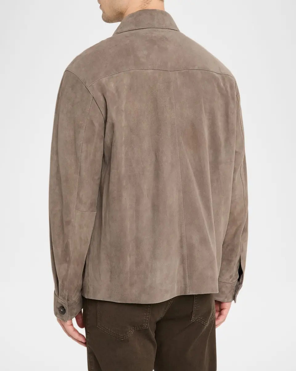 Frame Men's Taupe Suede Chore Coat | Thumbnail 7 Frame Men's Taupe Suede Chore Coat | Thumbnail 7