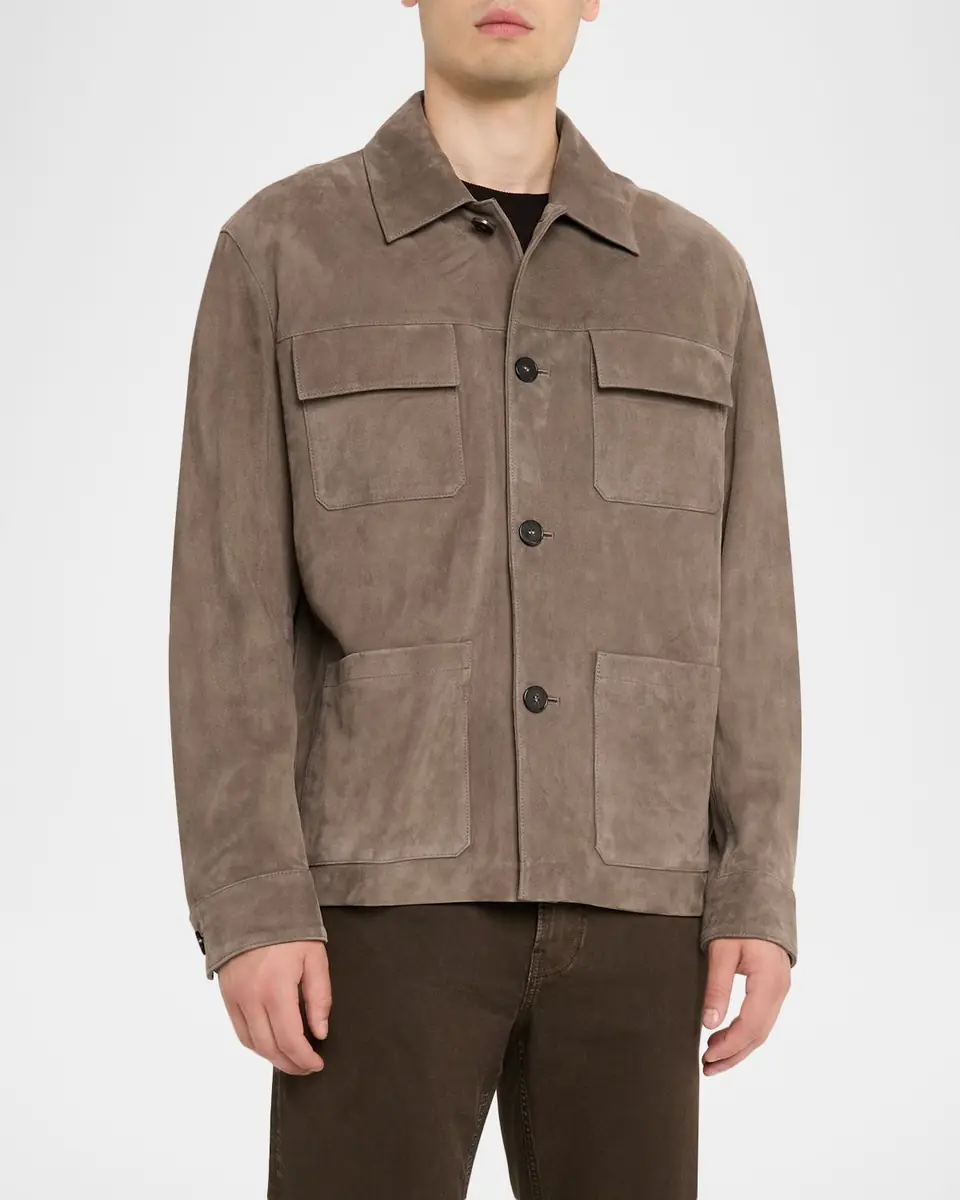 Frame Men's Taupe Suede Chore Coat | Thumbnail 8 Frame Men's Taupe Suede Chore Coat | Thumbnail 8