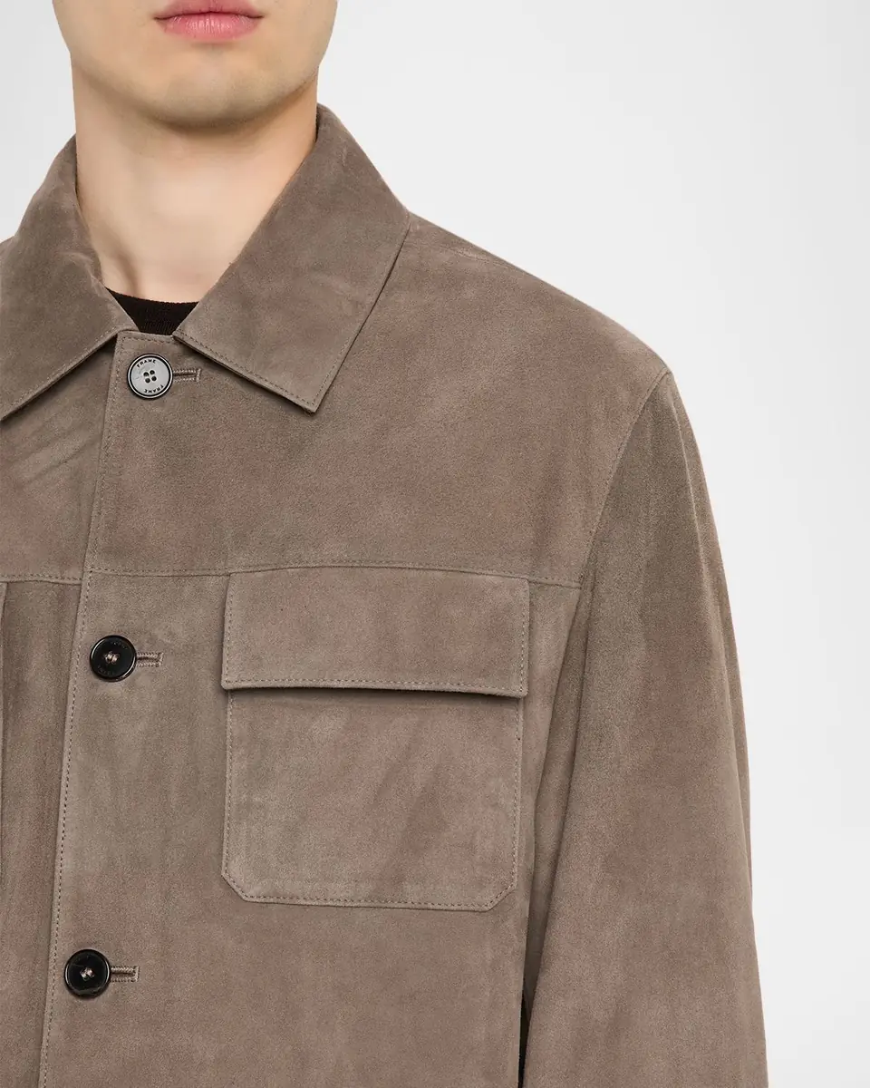 Frame Men's Taupe Suede Chore Coat | Thumbnail 9 Frame Men's Taupe Suede Chore Coat | Thumbnail 9
