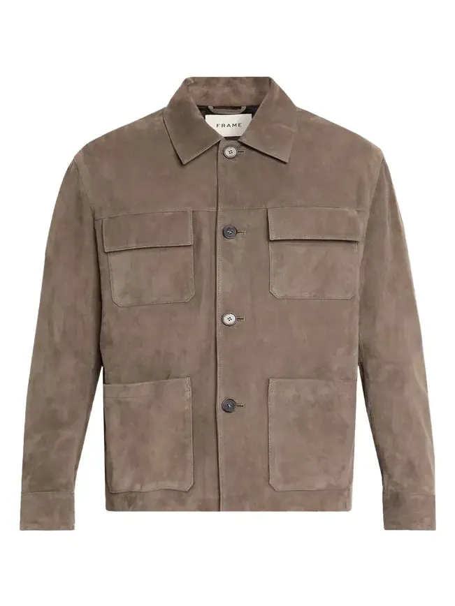 Men's Taupe Suede Chore Coat