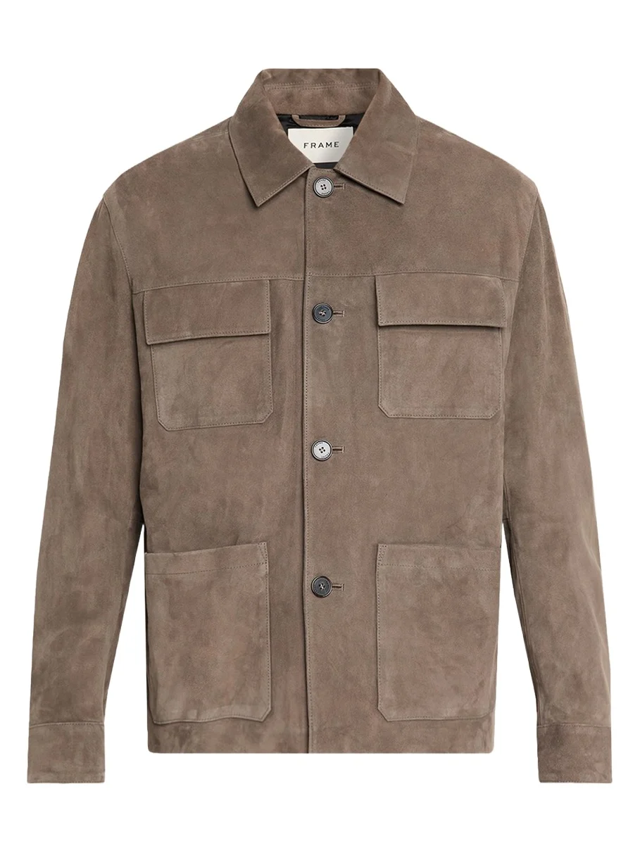 Men's Taupe Suede Chore Coat