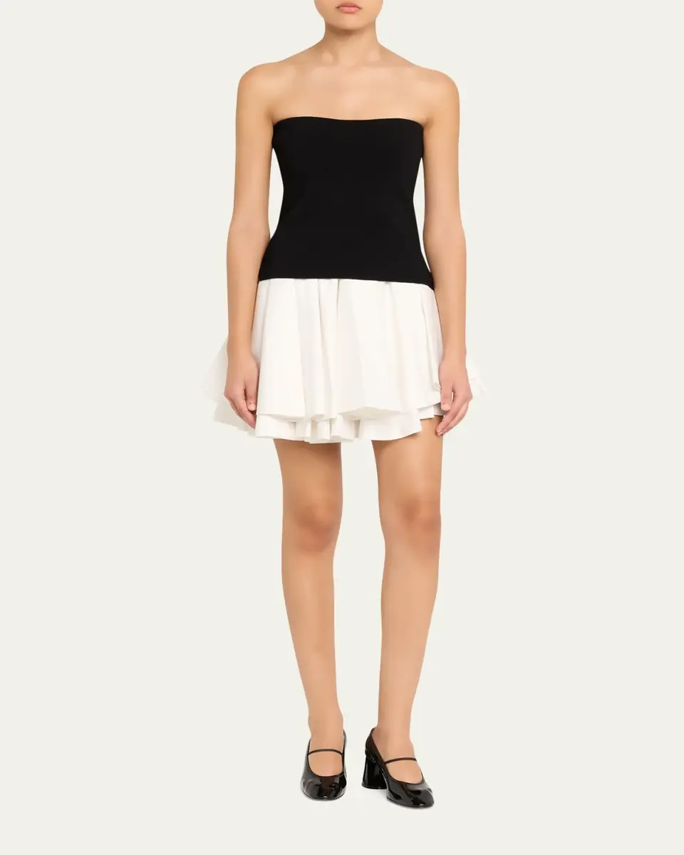 Simkhai Isabelle Strapless Drop-Waist Mini Dress | Thumbnail 2
