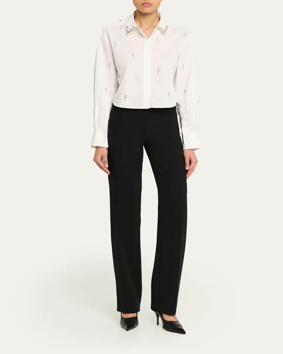 Simkhai Renata Embellished Cropped Shirt | Thumbnail 2 Simkhai Renata Embellished Cropped Shirt | Thumbnail 2