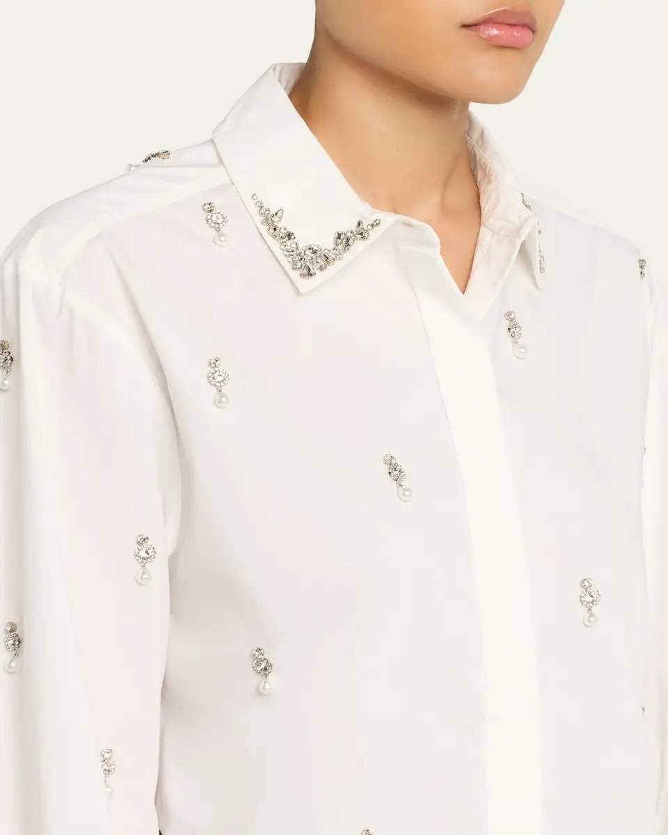 Simkhai Renata Embellished Cropped Shirt | Thumbnail 5 Simkhai Renata Embellished Cropped Shirt | Thumbnail 5