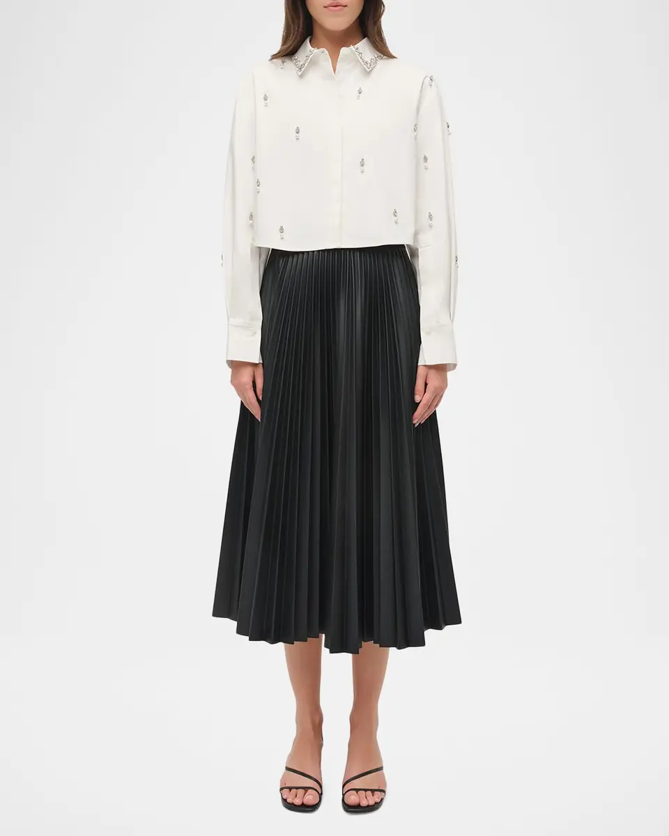 Simkhai Renata Embellished Cropped Shirt | Thumbnail 6 Simkhai Renata Embellished Cropped Shirt | Thumbnail 6