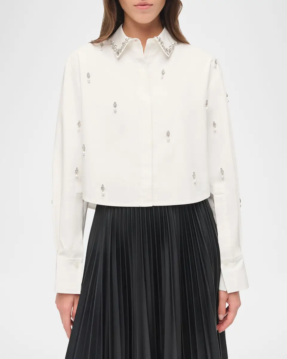 Simkhai Renata Embellished Cropped Shirt | Thumbnail 8 Simkhai Renata Embellished Cropped Shirt | Thumbnail 8