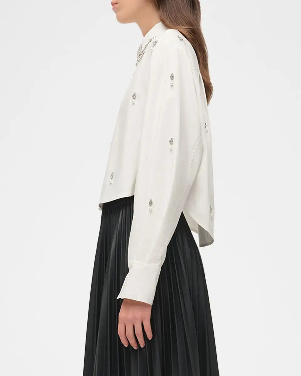 Simkhai Renata Embellished Cropped Shirt | Thumbnail 9 Simkhai Renata Embellished Cropped Shirt | Thumbnail 9