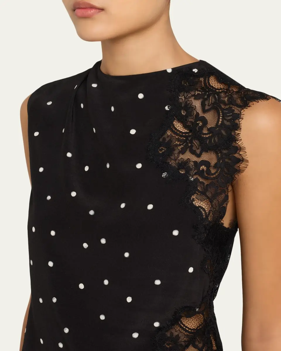 A.L.C. Gracie Polka-Dot Crepe and Lace Blouse | Thumbnail 5 A.L.C. Gracie Polka-Dot Crepe and Lace Blouse | Thumbnail 5