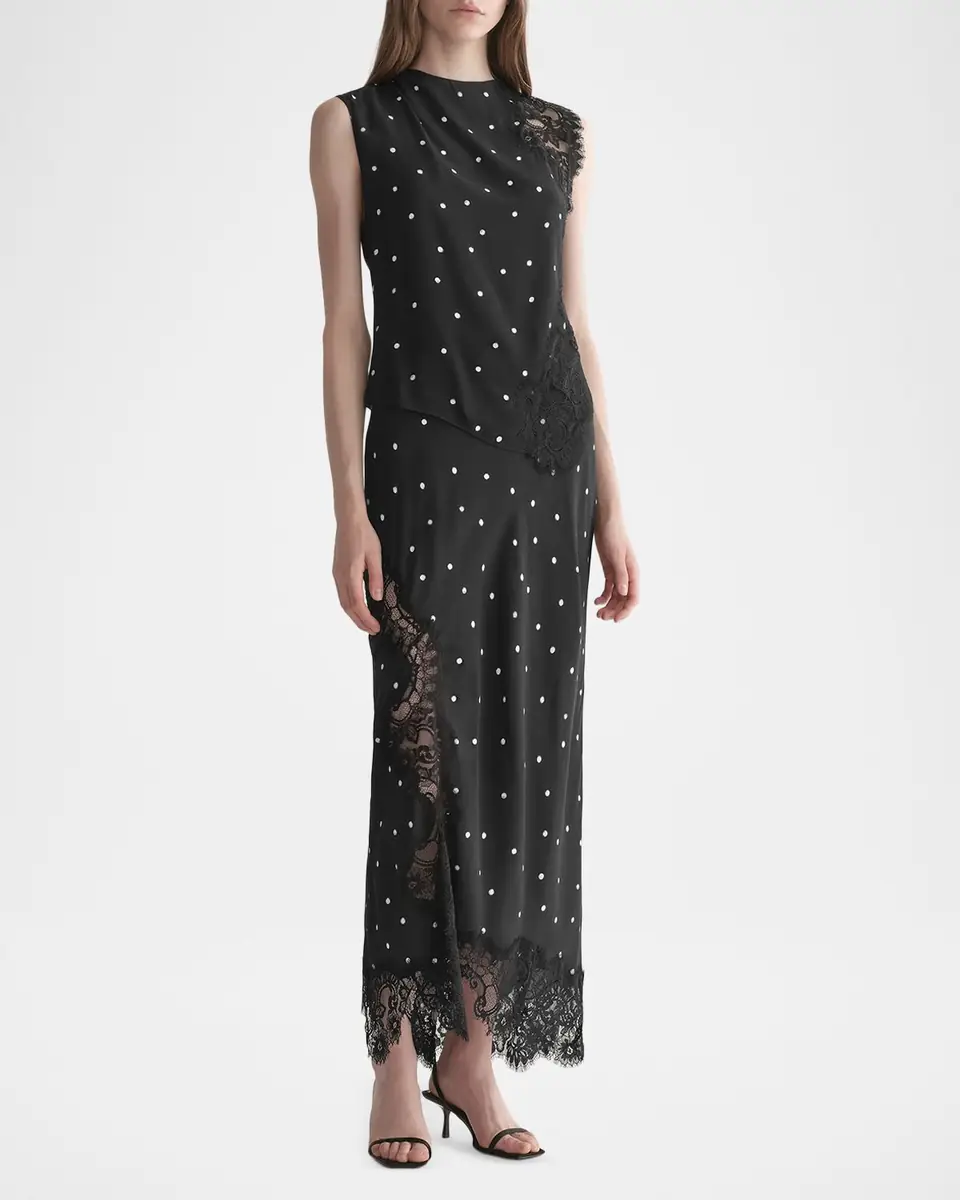 A.L.C. Gracie Polka-Dot Crepe and Lace Blouse | Thumbnail 6 A.L.C. Gracie Polka-Dot Crepe and Lace Blouse | Thumbnail 6