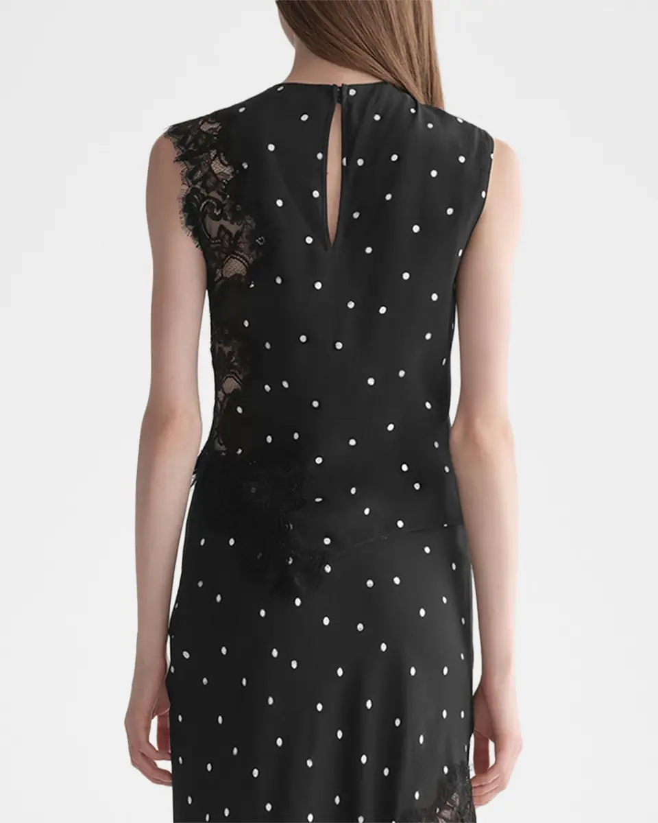 A.L.C. Gracie Polka-Dot Crepe and Lace Blouse | Thumbnail 7 A.L.C. Gracie Polka-Dot Crepe and Lace Blouse | Thumbnail 7