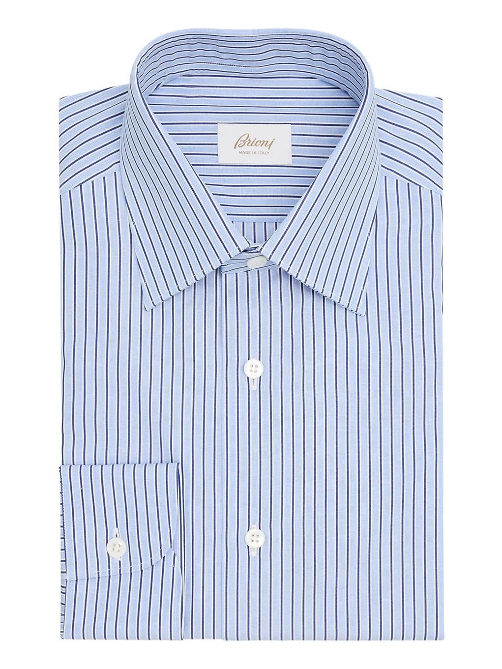 Brioni Men's Cotton Pinstripe Point Collar Dress Shirt