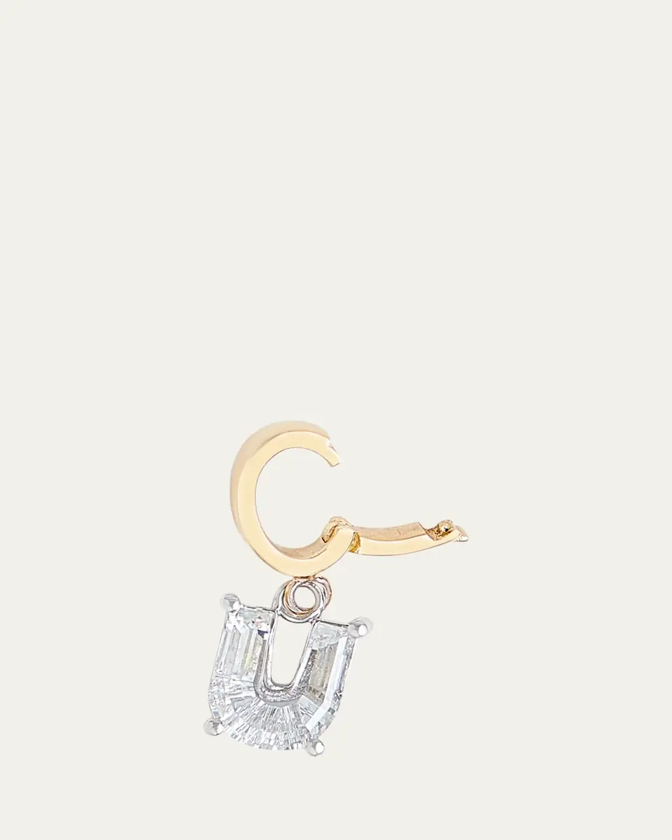 Kendall Row Lab Grown Diamond 14K Letter Charm, U | Thumbnail 3