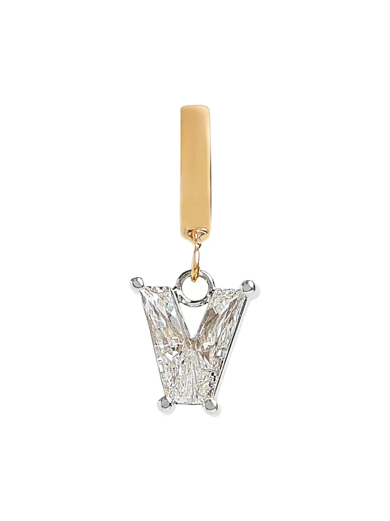 Lab Grown Diamond 14K Letter Charm, V