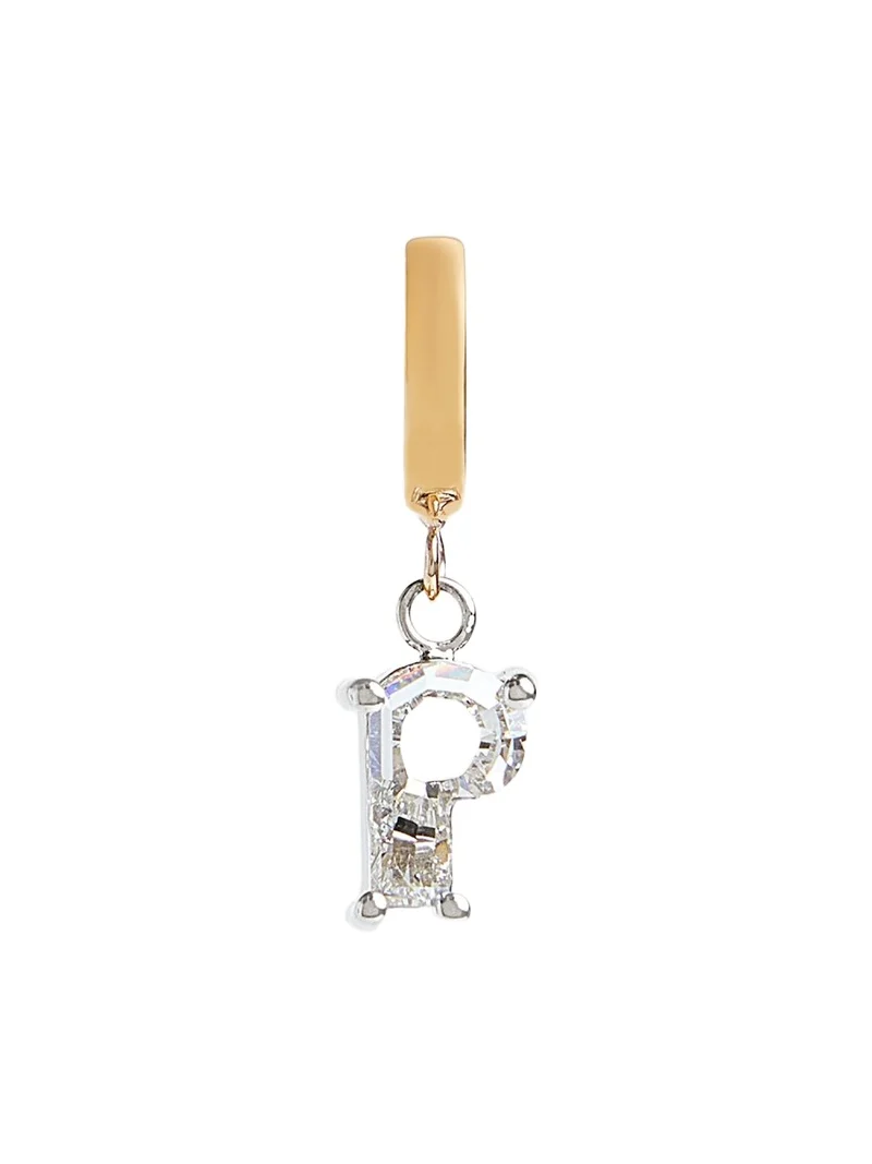Lab Grown Diamond 14K Letter Charm, P