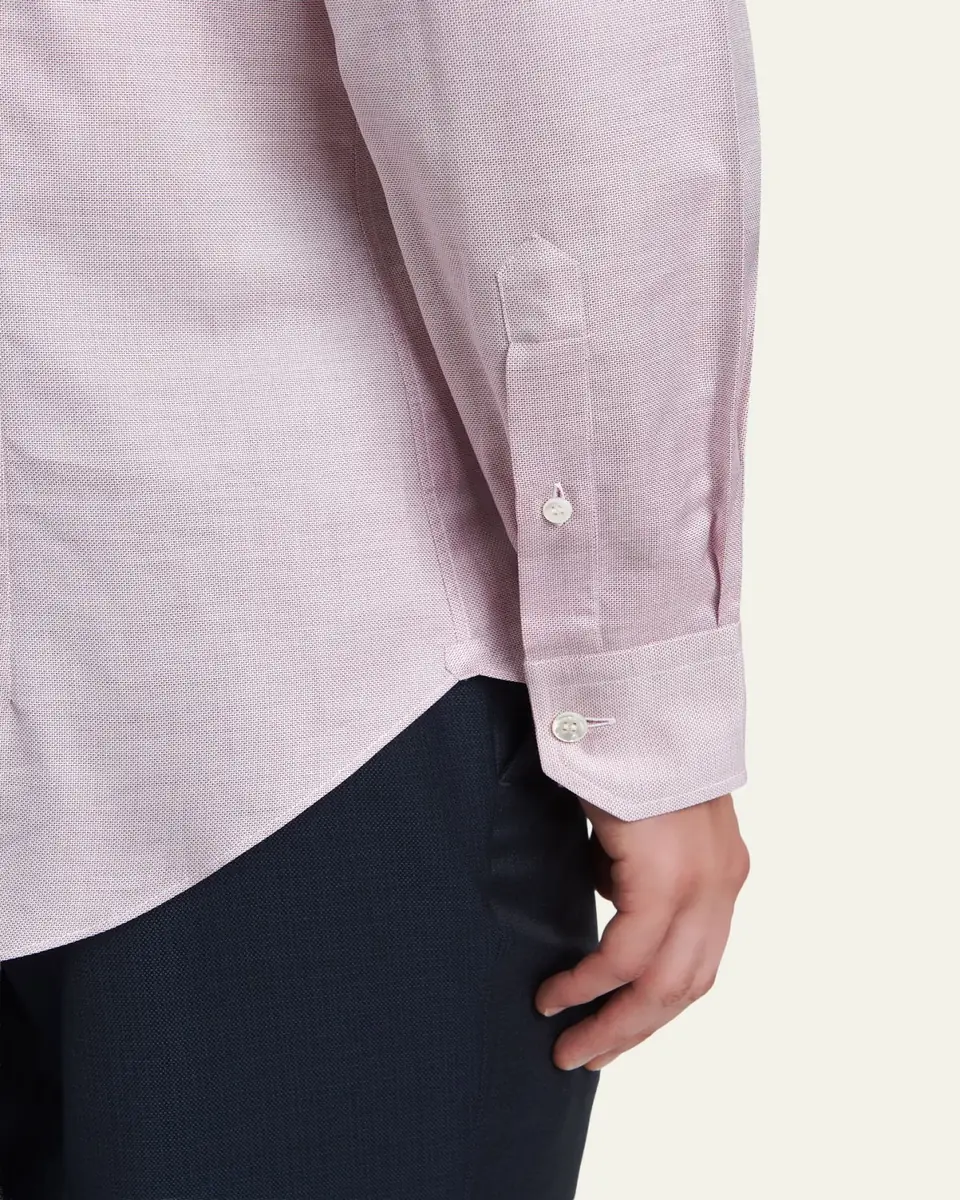 Brioni Men's Textured Cotton Button-Collar Dress Shirt | Thumbnail 5 Brioni Men's Textured Cotton Button-Collar Dress Shirt | Thumbnail 5