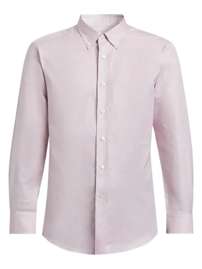 Brioni Men's Textured Cotton Button-Collar Dress Shirt