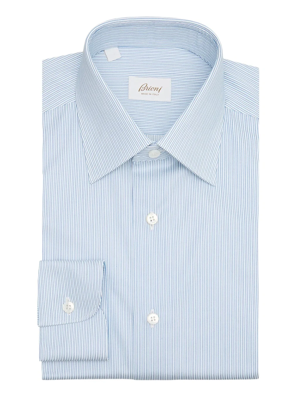 Men's Cotton Hairline Stripe Point Collar Dress Shirt