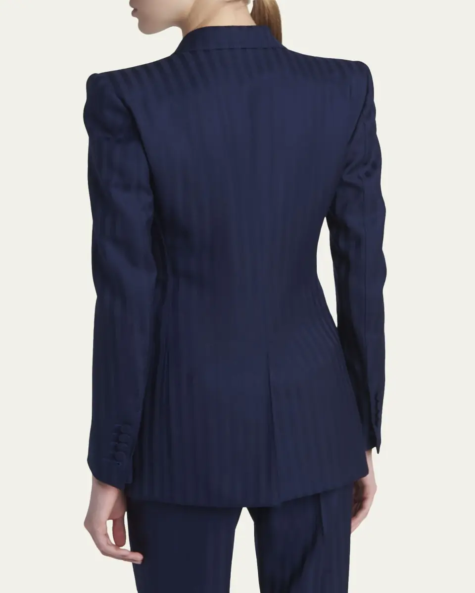 TOM FORD Tonal Striped Jacquard Single-Breasted Jacket | Thumbnail 3 TOM FORD Tonal Striped Jacquard Single-Breasted Jacket | Thumbnail 3