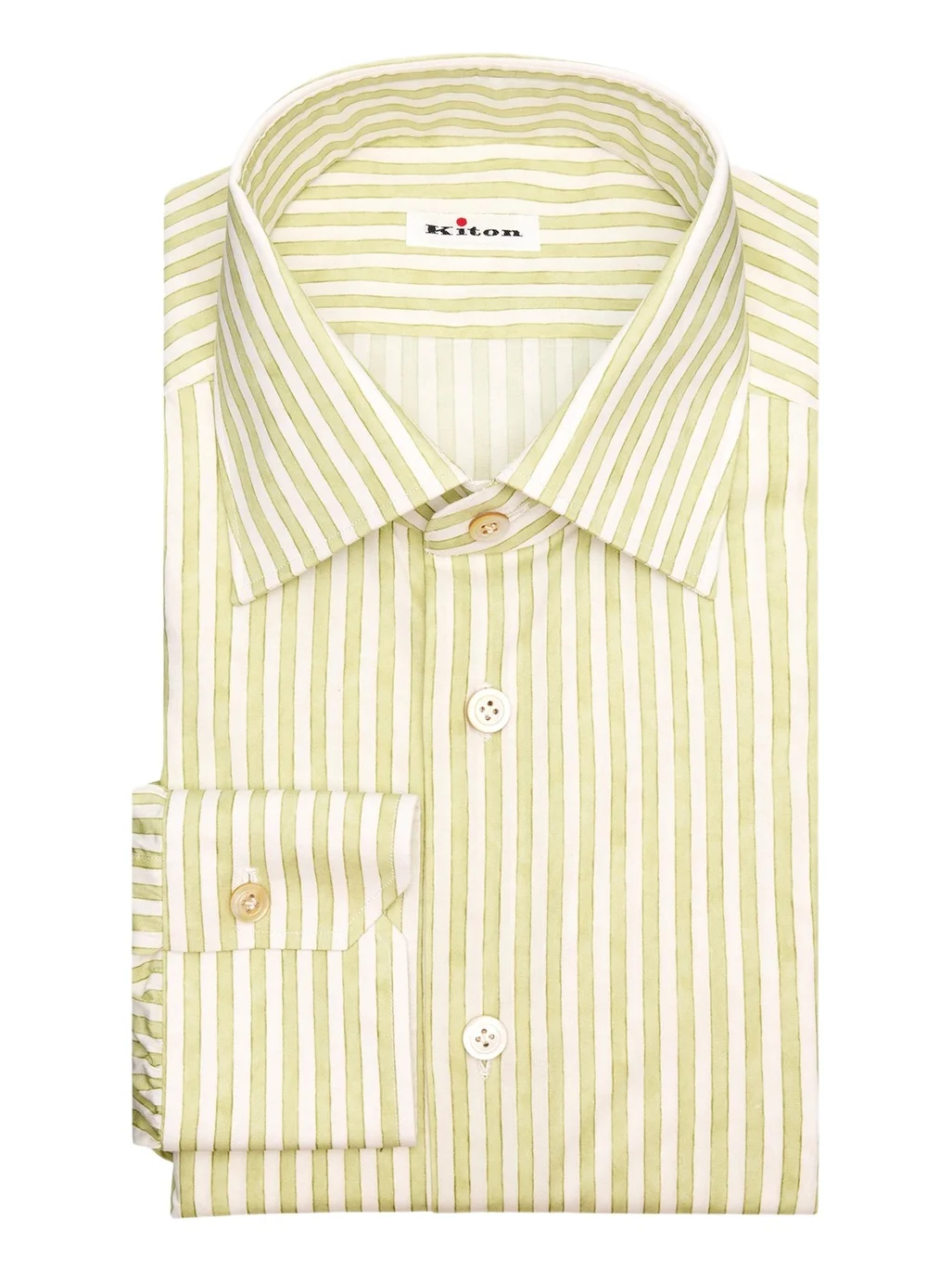 Kiton Men's Stripe Cotton-Stretch Point Collar Dress Shirt