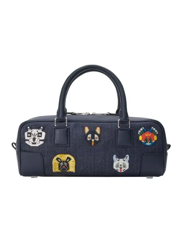 x Louis Wain Amazona 23 Top-Handle Bag in Denim x Louis Wain Amazona 23 Top-Handle Bag in Denim