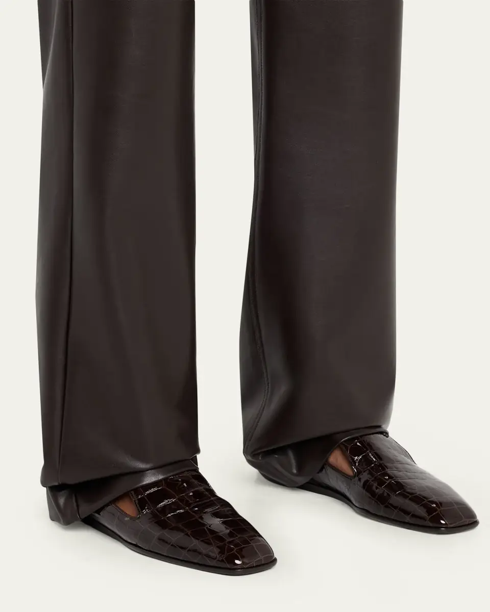Jimmy Choo Elliot Croc-Embossed Leather Slippers | Thumbnail 2