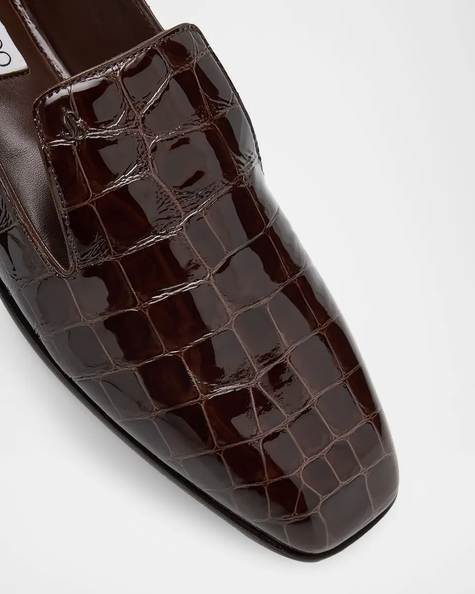 Jimmy Choo Elliot Croc-Embossed Leather Slippers | Thumbnail 6
