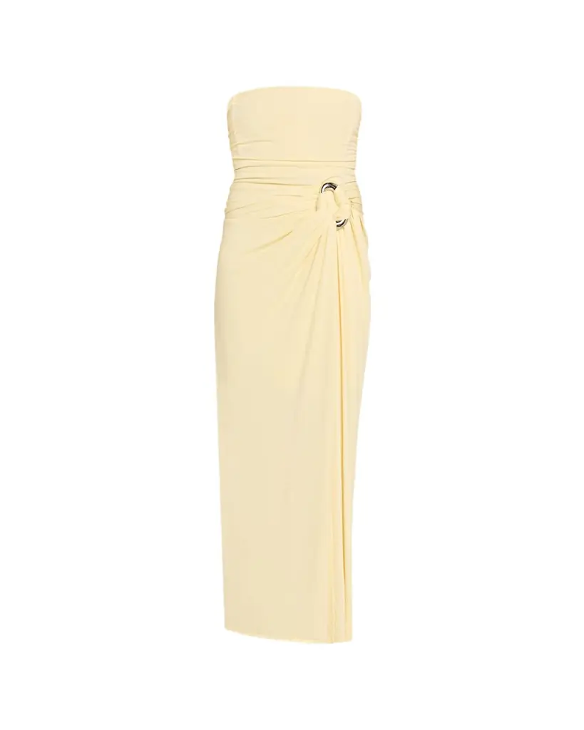 SIMKHAI Emma Draped Strapless Dress | Image 1 SIMKHAI Emma Draped Strapless Dress | Image 1