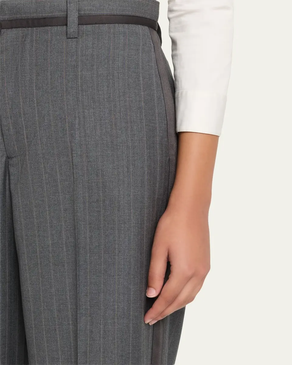 WE-AR4 Tuxedo Pinstripe Straight-Leg Trousers | Thumbnail 5 WE-AR4 Tuxedo Pinstripe Straight-Leg Trousers | Thumbnail 5