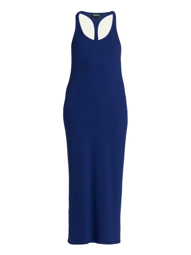 Ribbed Knit Racerback Midi Tank Dress Ribbed Knit Racerback Midi Tank Dress