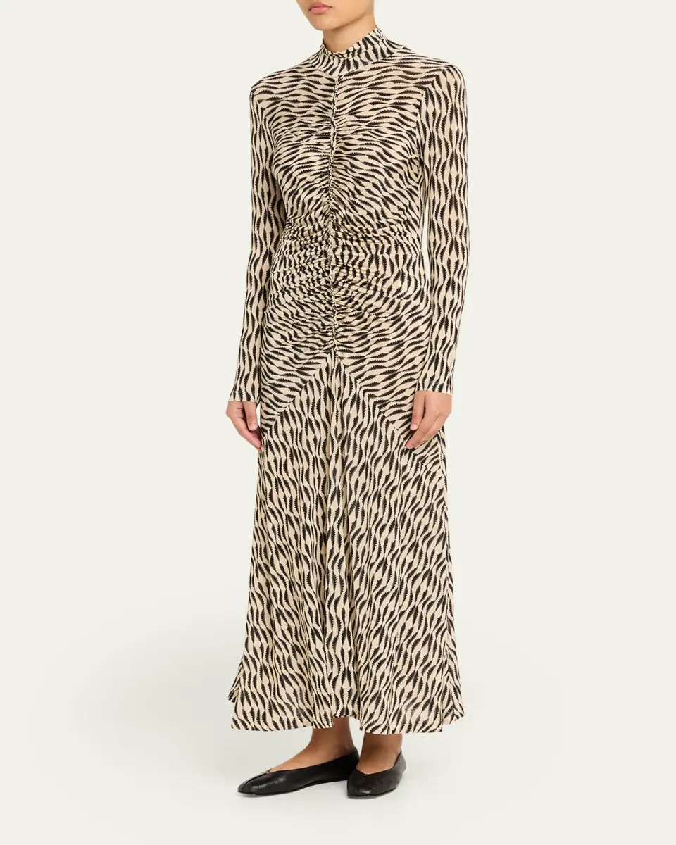 Ulla Johnson Ida Ruched Turtleneck Midi Dress | Thumbnail 4 Ulla Johnson Ida Ruched Turtleneck Midi Dress | Thumbnail 4