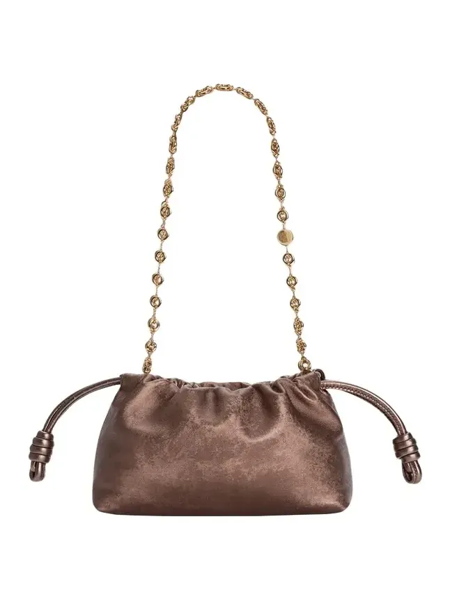 Flamenco Clutch Bag in Moire-Print Leather Flamenco Clutch Bag in Moire-Print Leather