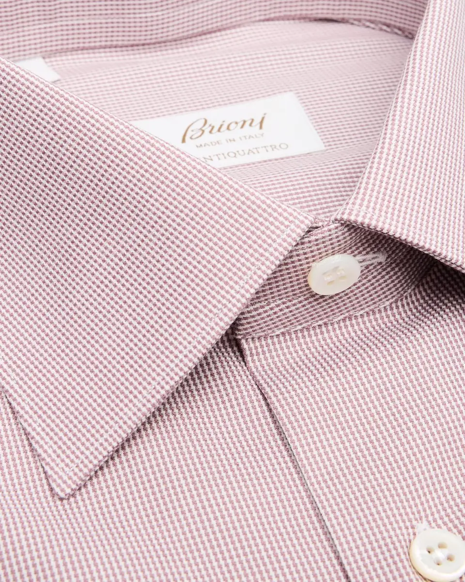 Brioni Men's Ventiquattro Cotton Micro-Houndstooth Dress Shirt | Thumbnail 2 Brioni Men's Ventiquattro Cotton Micro-Houndstooth Dress Shirt | Thumbnail 2