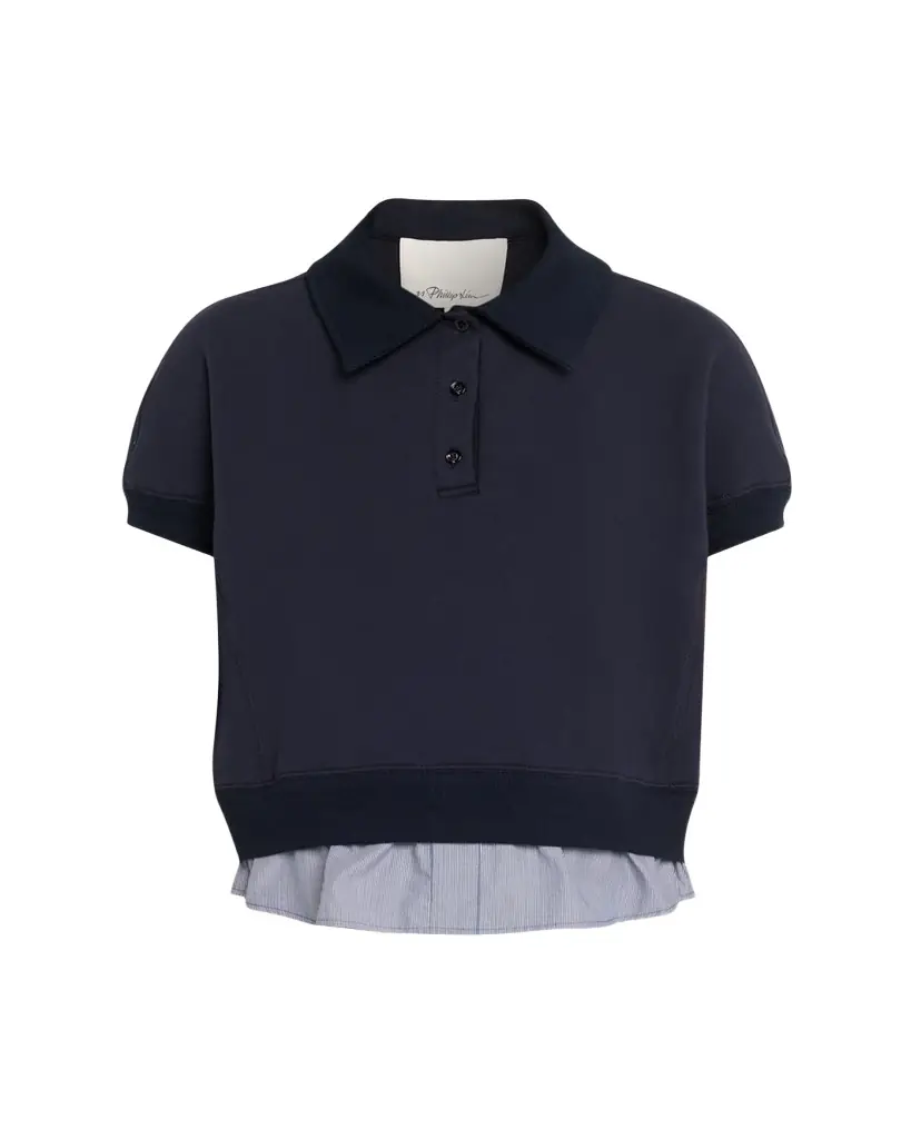 3.1 Phillip Lim Mixed Media Polo Top | Image 1 3.1 Phillip Lim Mixed Media Polo Top | Image 1