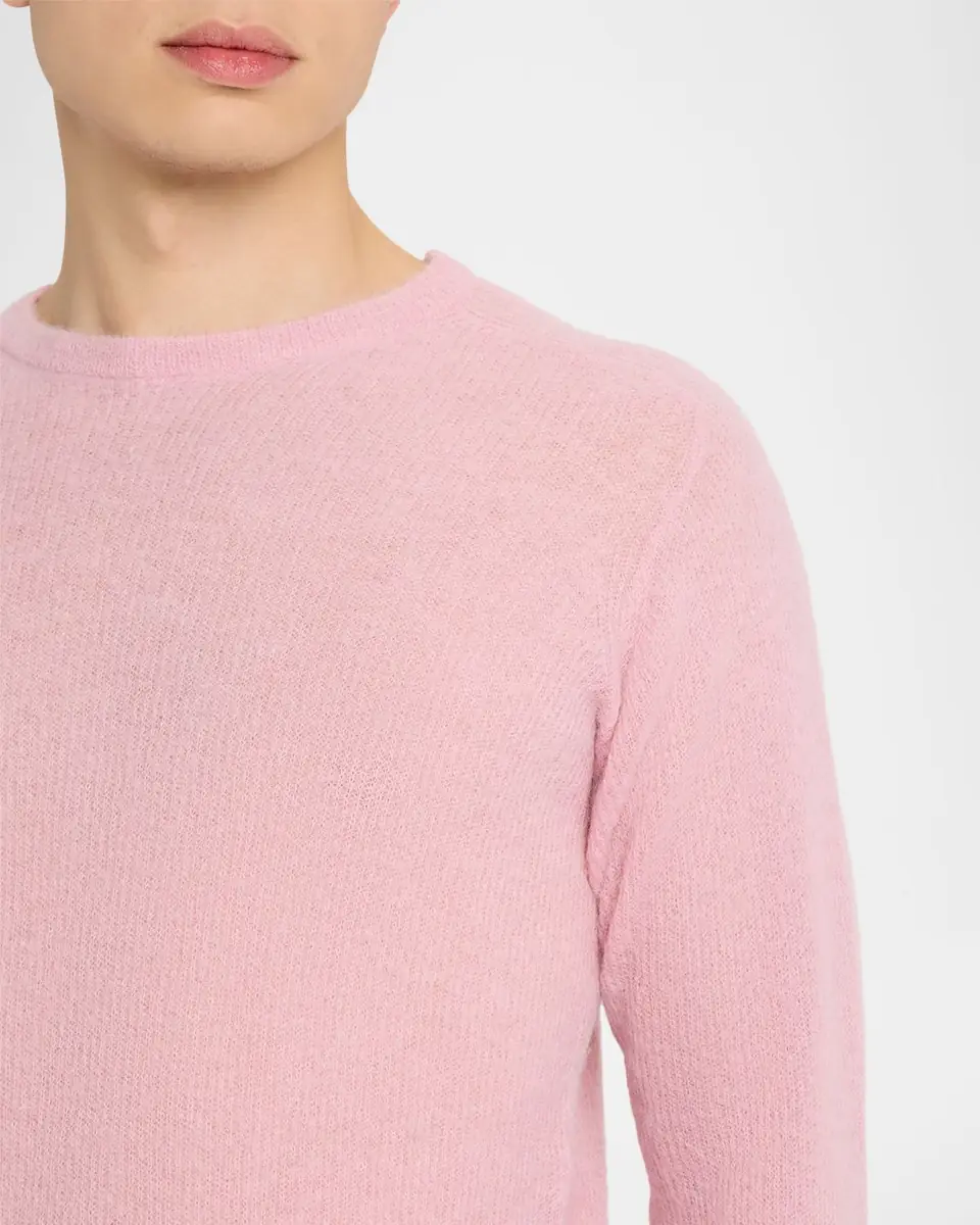 AURALEE Men's Baby Suri Alpaca Sheer Knit Crewneck Sweater | Thumbnail 9 AURALEE Men's Baby Suri Alpaca Sheer Knit Crewneck Sweater | Thumbnail 9