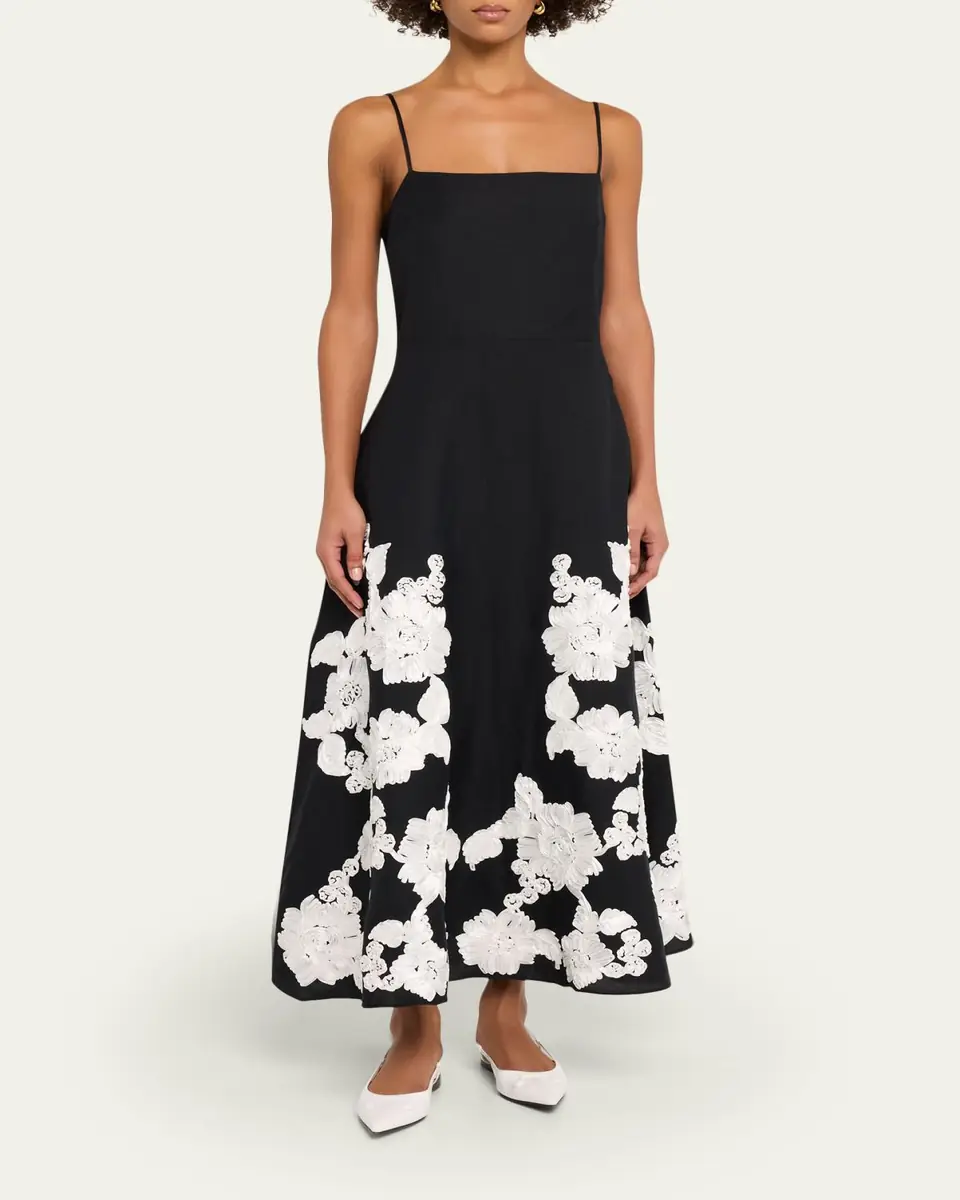 Simkhai Annabella Floral Embroidered Midi Dress | Thumbnail 2 Simkhai Annabella Floral Embroidered Midi Dress | Thumbnail 2