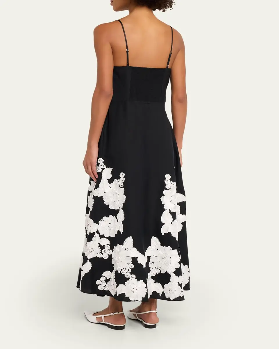 Simkhai Annabella Floral Embroidered Midi Dress | Thumbnail 3 Simkhai Annabella Floral Embroidered Midi Dress | Thumbnail 3