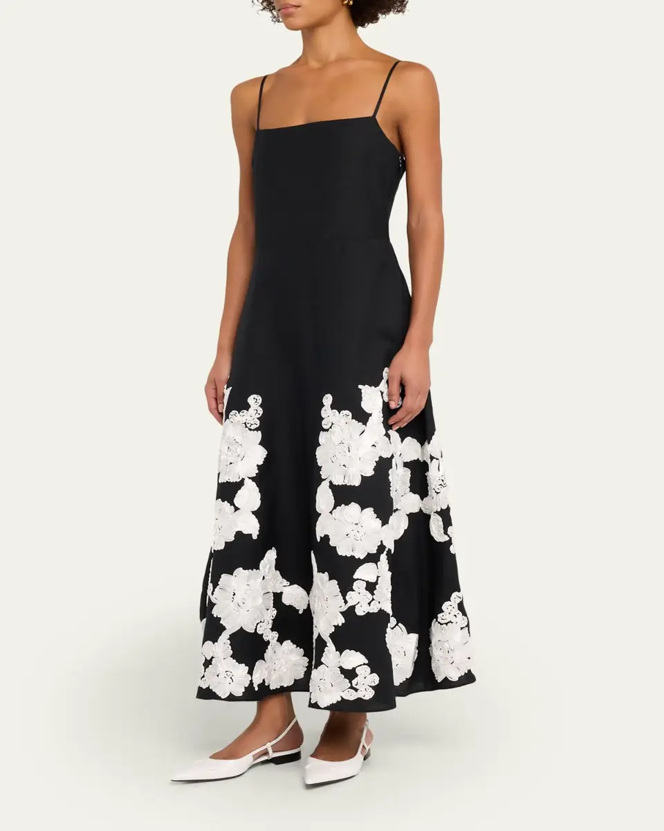 Simkhai Annabella Floral Embroidered Midi Dress | Thumbnail 4 Simkhai Annabella Floral Embroidered Midi Dress | Thumbnail 4