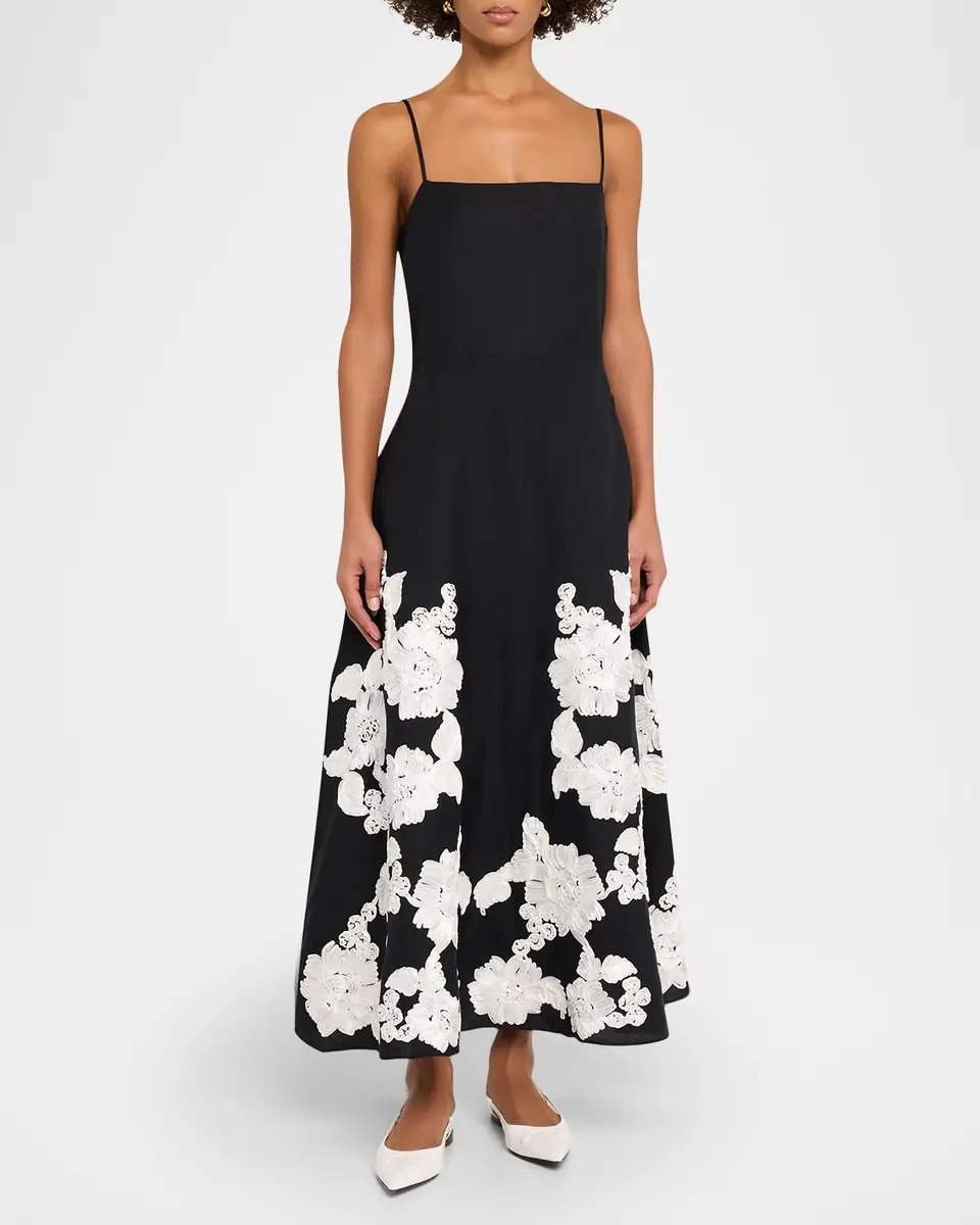 Simkhai Annabella Floral Embroidered Midi Dress | Thumbnail 6 Simkhai Annabella Floral Embroidered Midi Dress | Thumbnail 6