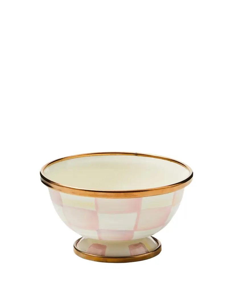 MacKenzie-Childs Rosy Check Enamel Little Sugar Bowl