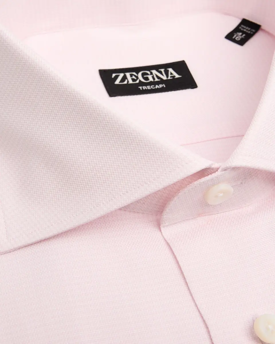 ZEGNA Men's Trecapi Cotton Micro-Structure Dress Shirt | Thumbnail 3
