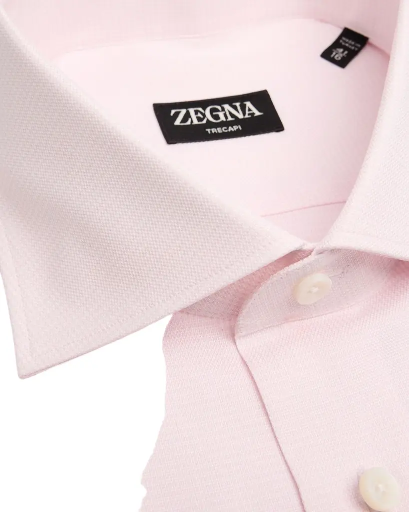 ZEGNA Men's Trecapi Cotton Micro-Structure Dress Shirt | Image 1 ZEGNA Men's Trecapi Cotton Micro-Structure Dress Shirt | Image 1