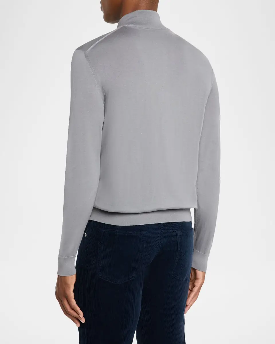 Kiton Men's Wool Half-Zip Sweater | Thumbnail 2 Kiton Men's Wool Half-Zip Sweater | Thumbnail 2