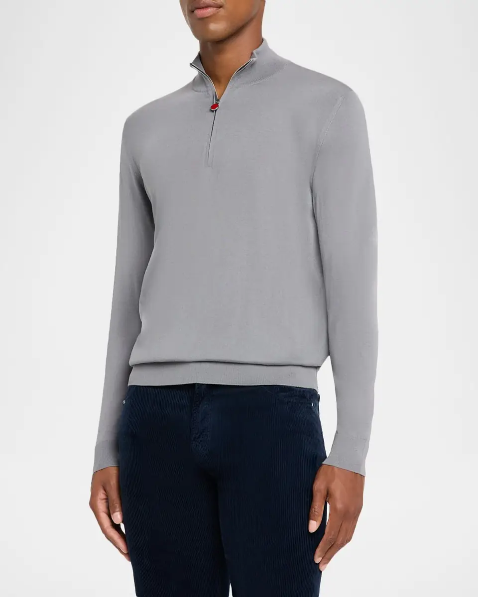 Kiton Men's Wool Half-Zip Sweater | Thumbnail 3 Kiton Men's Wool Half-Zip Sweater | Thumbnail 3