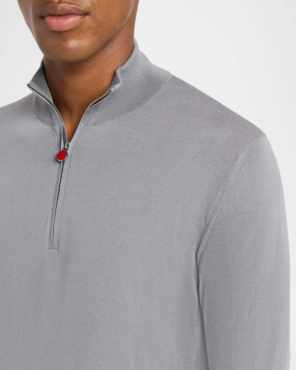 Kiton Men's Wool Half-Zip Sweater | Thumbnail 4 Kiton Men's Wool Half-Zip Sweater | Thumbnail 4