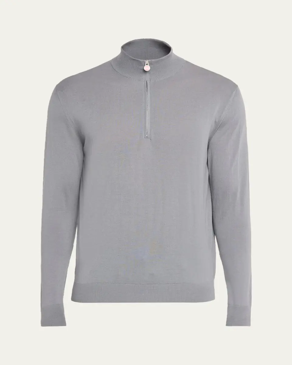 Kiton Men's Wool Half-Zip Sweater | Thumbnail 5 Kiton Men's Wool Half-Zip Sweater | Thumbnail 5