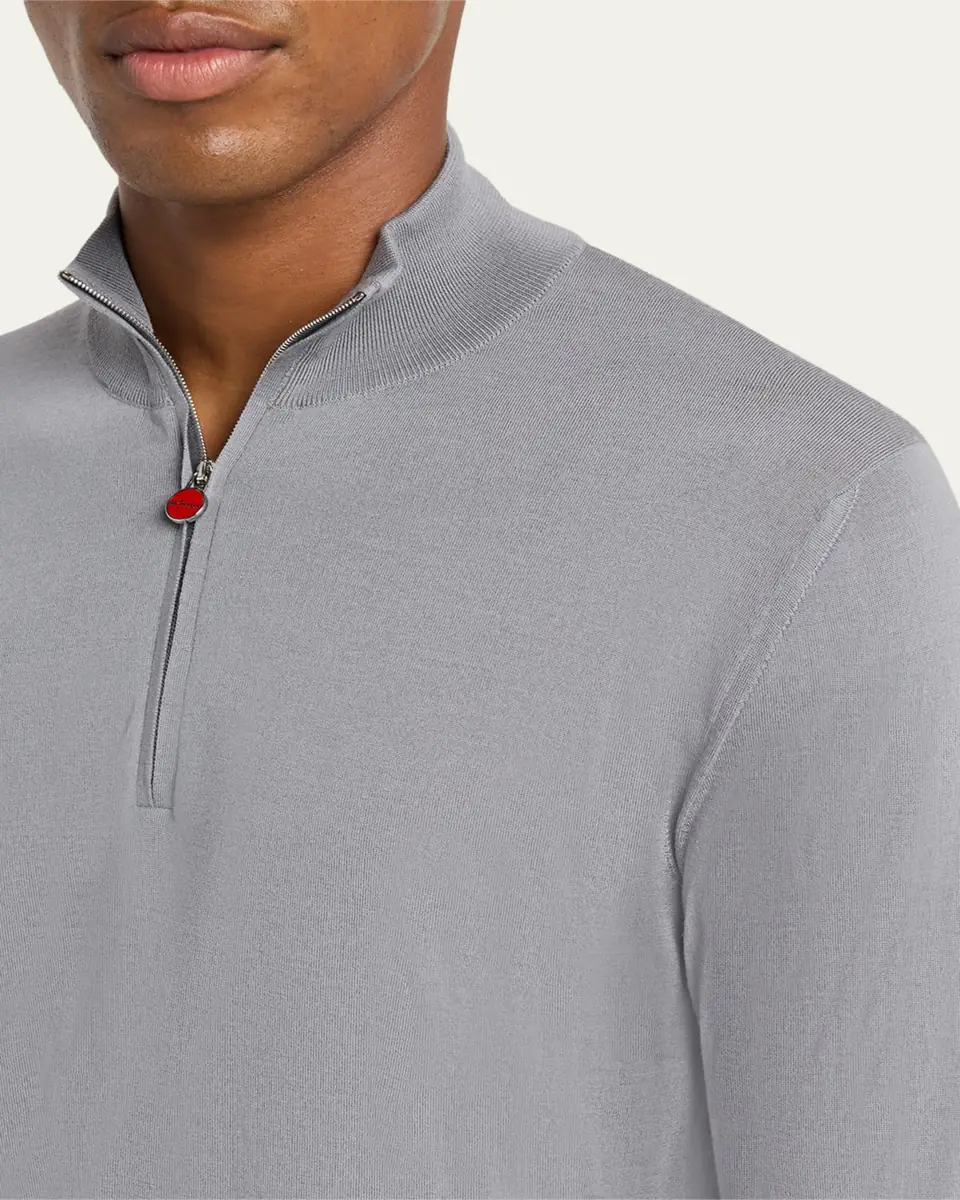 Kiton Men's Wool Half-Zip Sweater | Thumbnail 6 Kiton Men's Wool Half-Zip Sweater | Thumbnail 6